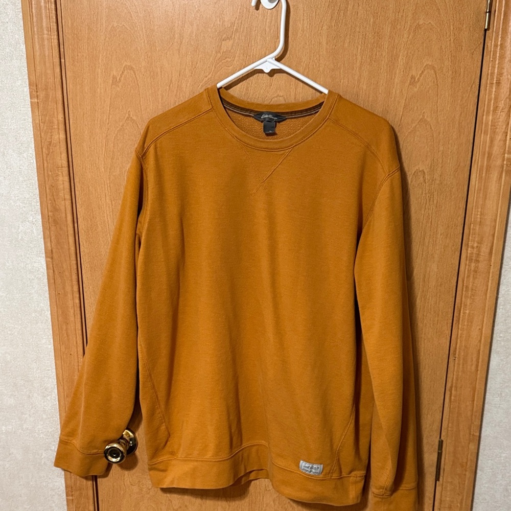 Eddie Bauer Men’s Mustard Yellow LT Crewneck Sweatshirt